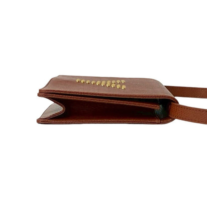 Yves Saint Laurent Genuine Leather Shoulder Bag With Logo Studs And Hardware