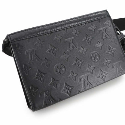 Louis Vuitton Monogram Shadow Gaston Wearable Wallet Shoulder Bag In Black Leather (M81115)