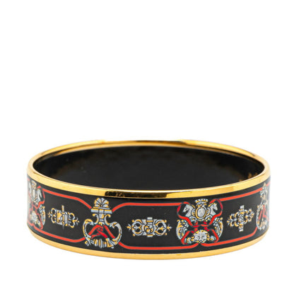 Hermes Gm Emaille Bangle In Gold
