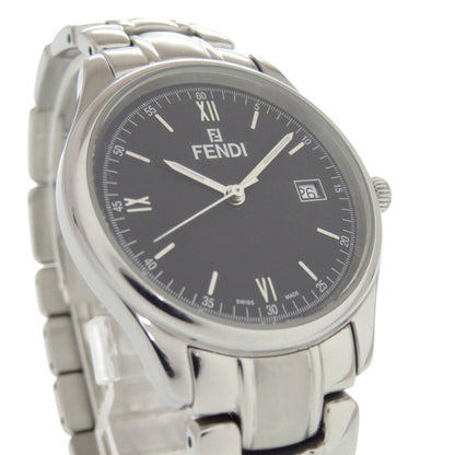 Fendi 210G Stainless Steel Black Dial Silver Quartz Watch 1818 Fendi