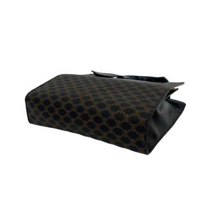 Celine Macadam Blason Pattern Leather Handbag/Mini Tote Bag In Black