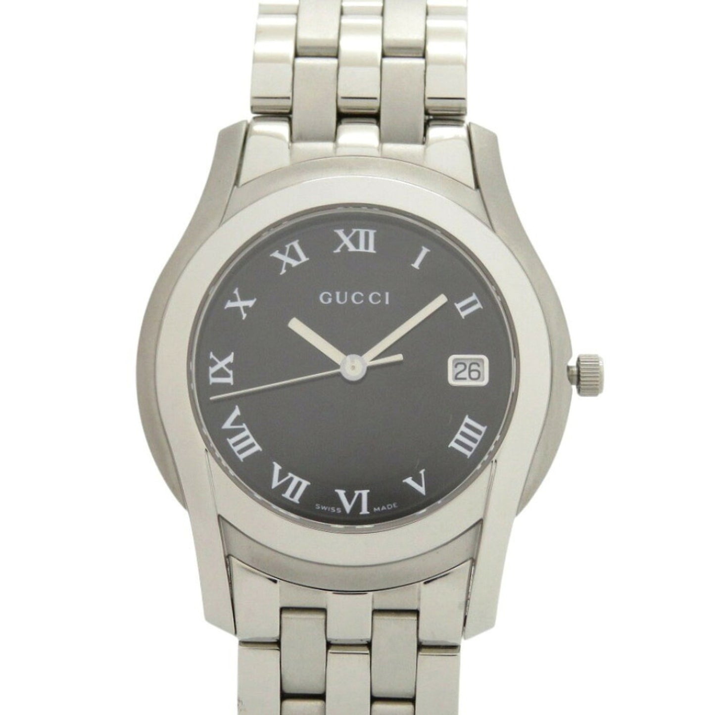 Gucci 5500M G-Class Date Stainless Steel Black/Silver Dial Quartz Watch 1748Gucci
