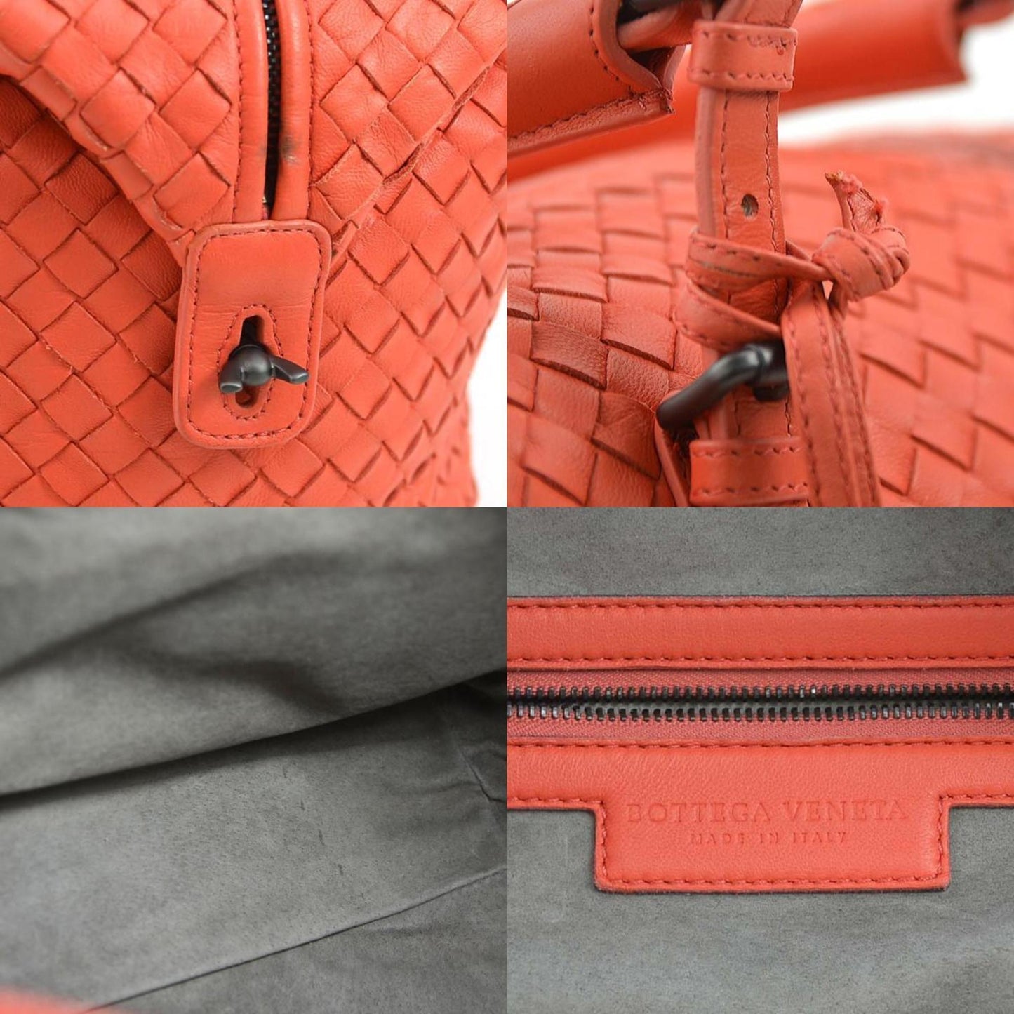 Bottega Veneta Handbag Intrecciato Leather Orange Pink