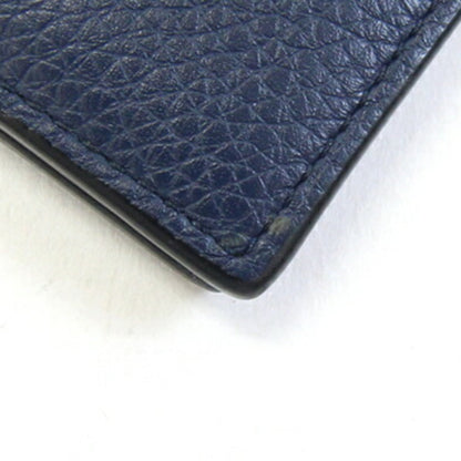 Loewe Bi-Fold Wallet Anagram Vertical Bifold C660302X02 Navy Black Leather Bi-Color