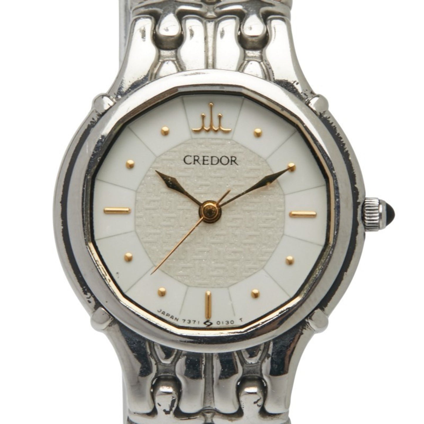 Seiko Credor Watch 7371-5030 Quartz White Dial Stainless Steel