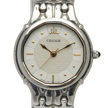 Seiko Credor Watch 7371-5030 Quartz White Dial Stainless Steel