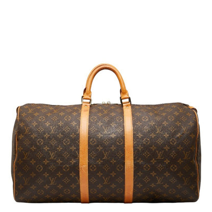 Louis Vuitton Monogram Keepall 55 Boston Bag/Travel Bag M41424 Brown Leather