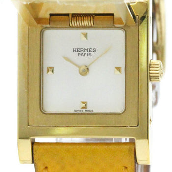 Hermes Medor Gold Plated Leather Quartz