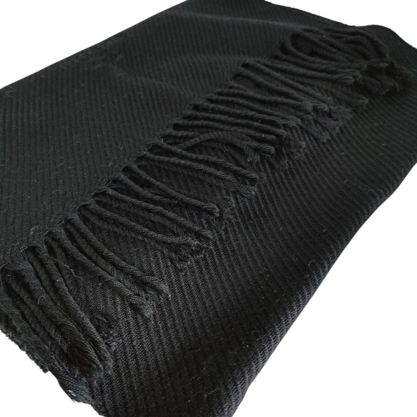 Prada Prada Wool Logo Embroidered Fringe Scarf/Stole In Black