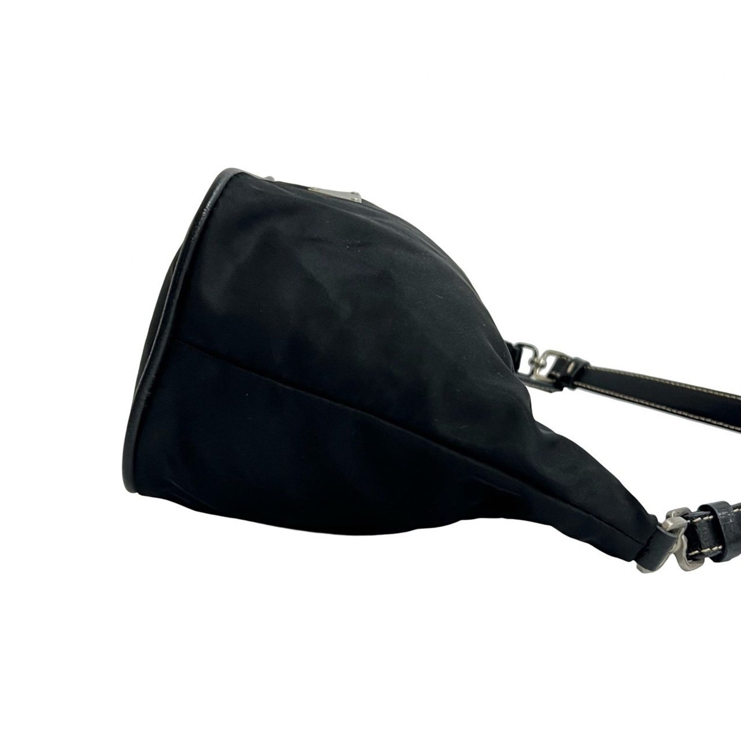 Prada Triangle Logo Tessuto Nylon And Leather Handbag/Semi-Shoulder Bag