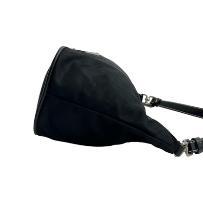 Prada Triangle Logo Tessuto Nylon And Leather Handbag/Semi-Shoulder Bag