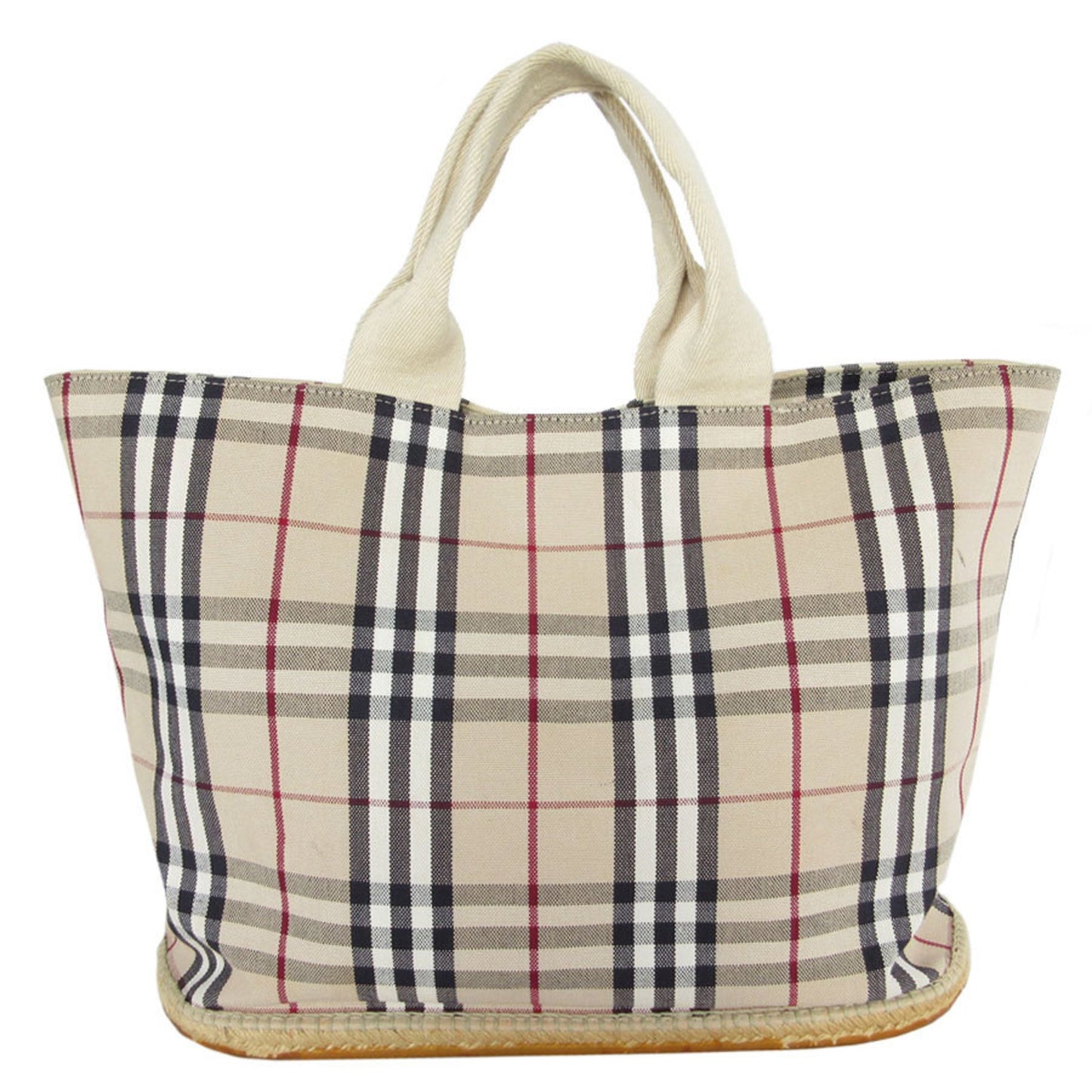 Burberry Handbag Tote Bag Nova Check Canvas Rubber Beige Multicolor