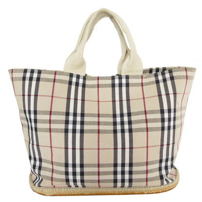 Burberry Handbag Tote Bag Nova Check Canvas Rubber Beige Multicolor