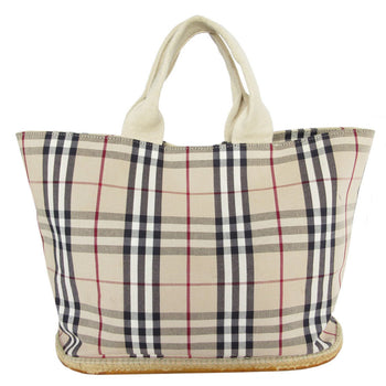 Burberry Handbag Tote Bag Nova Check Canvas Rubber Beige Multicolor