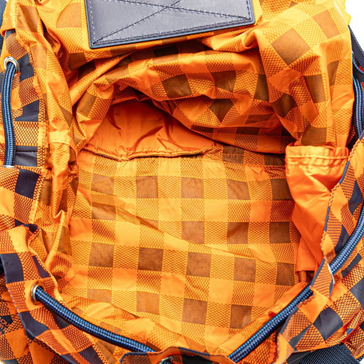 Louis Vuitton Damier Aventure Backpack N41188 Orange Navy Nylon Leather