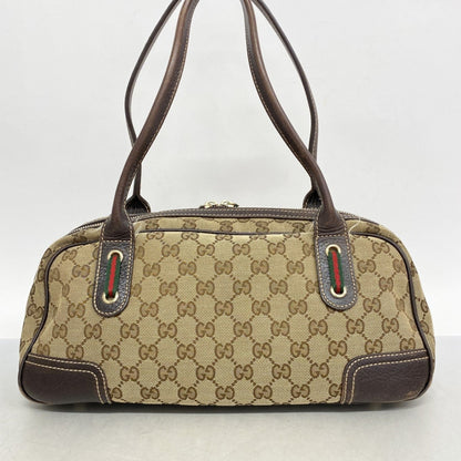 Gucci Gg Canvas Sherry Line Princess Shoulder Bag 161720 Brown