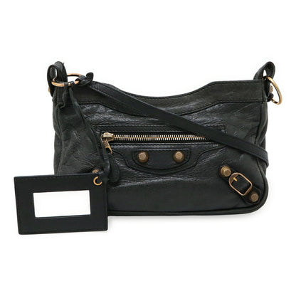 Balenciaga Giant Hip Shoulder Bag/Pochette Leather Black/Grey 237203