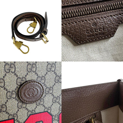 Gucci Handbag Shoulder Bag Tiger Gg Medium Supreme Canvas Brown Red