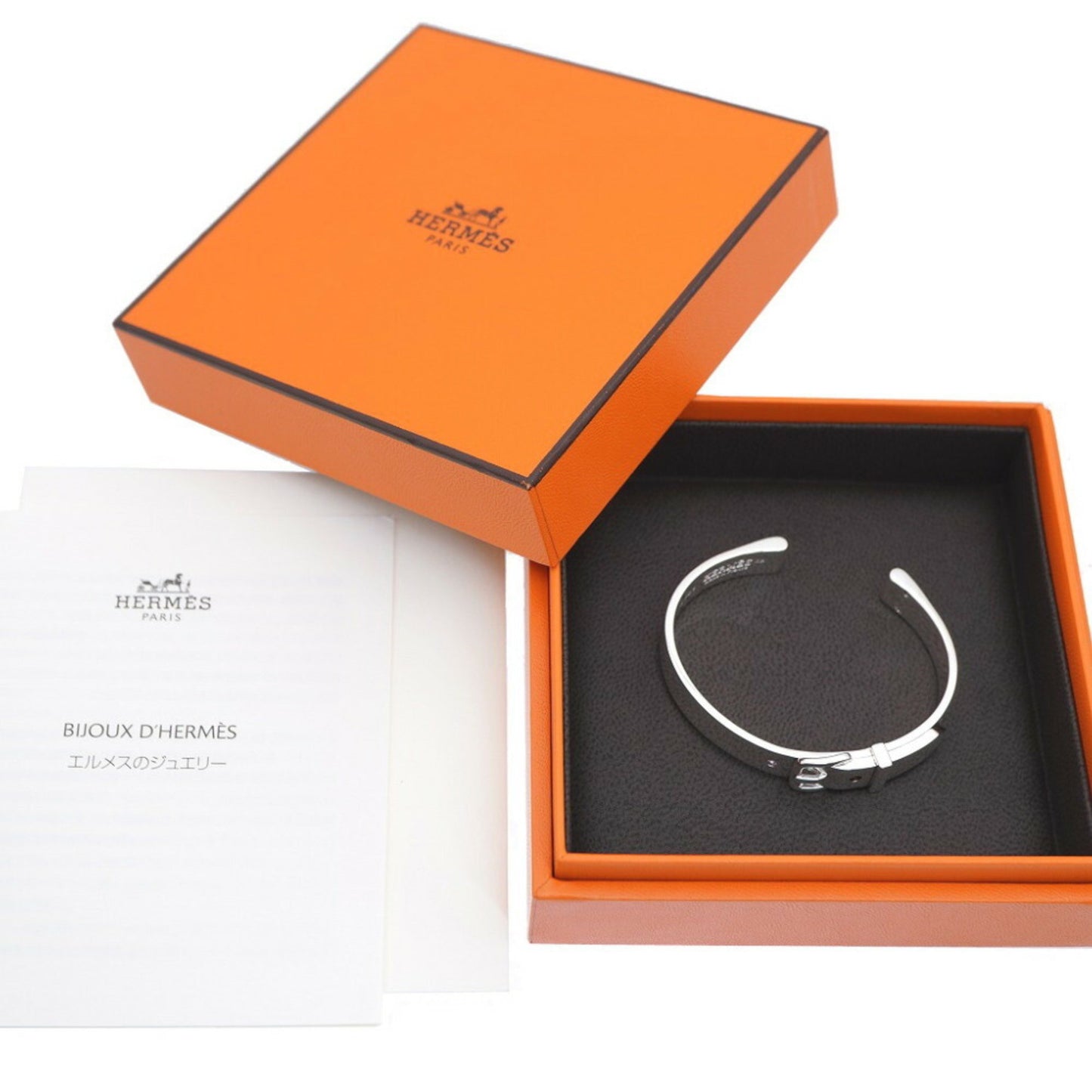 Hermes Boucle Cellier Bangle Silver 925 Bracelet 1059Hermes