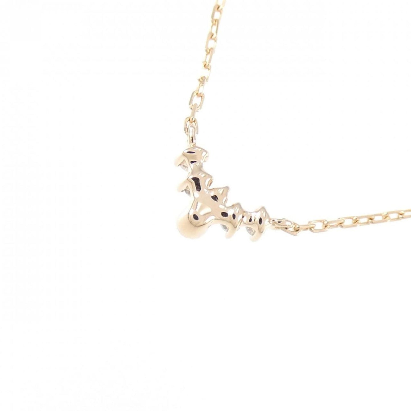 Agete Agate Diamond Necklace 0.03Ct
