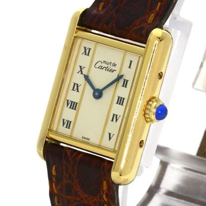 Cartier Must Tank Watch 5057001 Silver/Leather