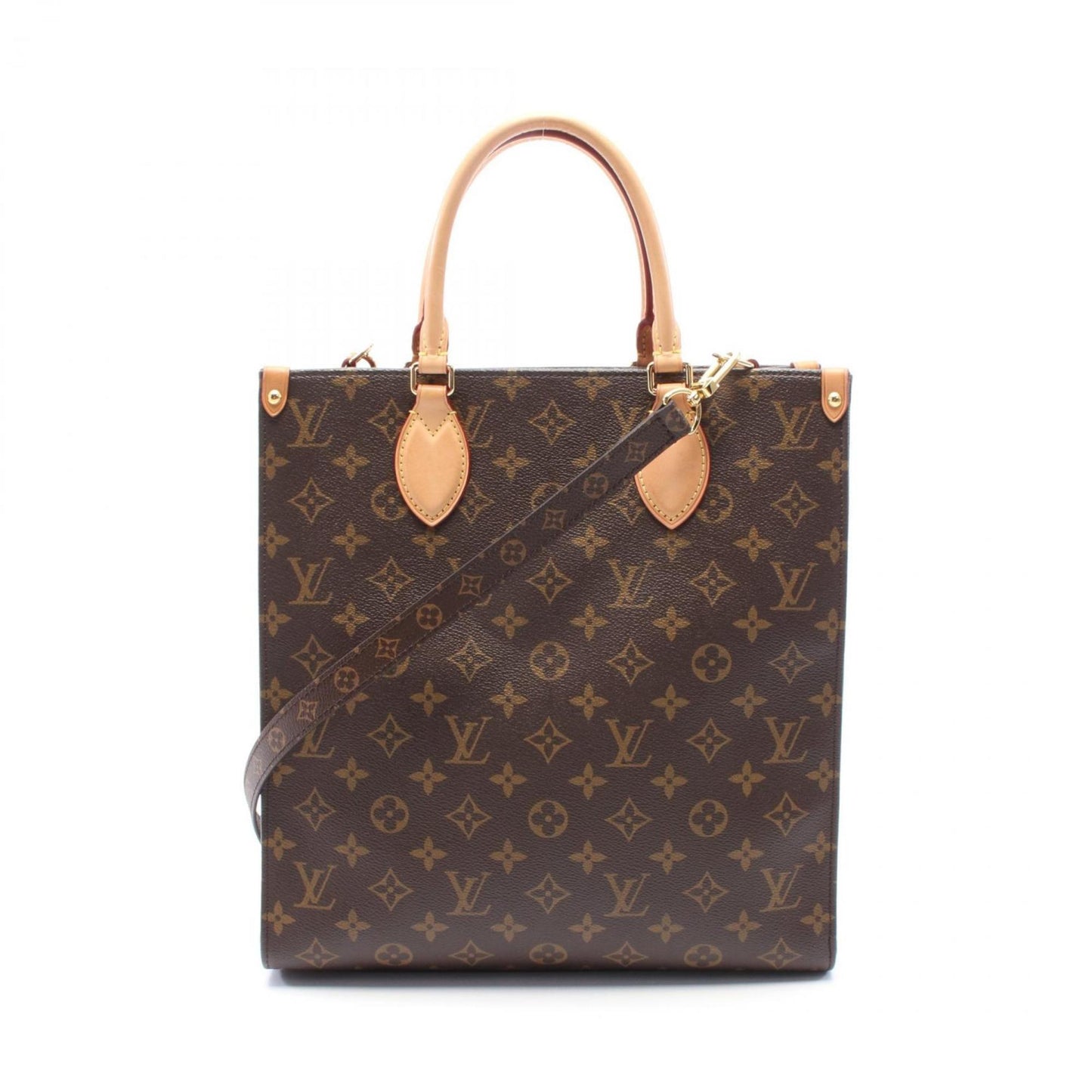 Louis Vuitton Sac Plat Pm Tote Bag Coated Canvas Leather Monogram