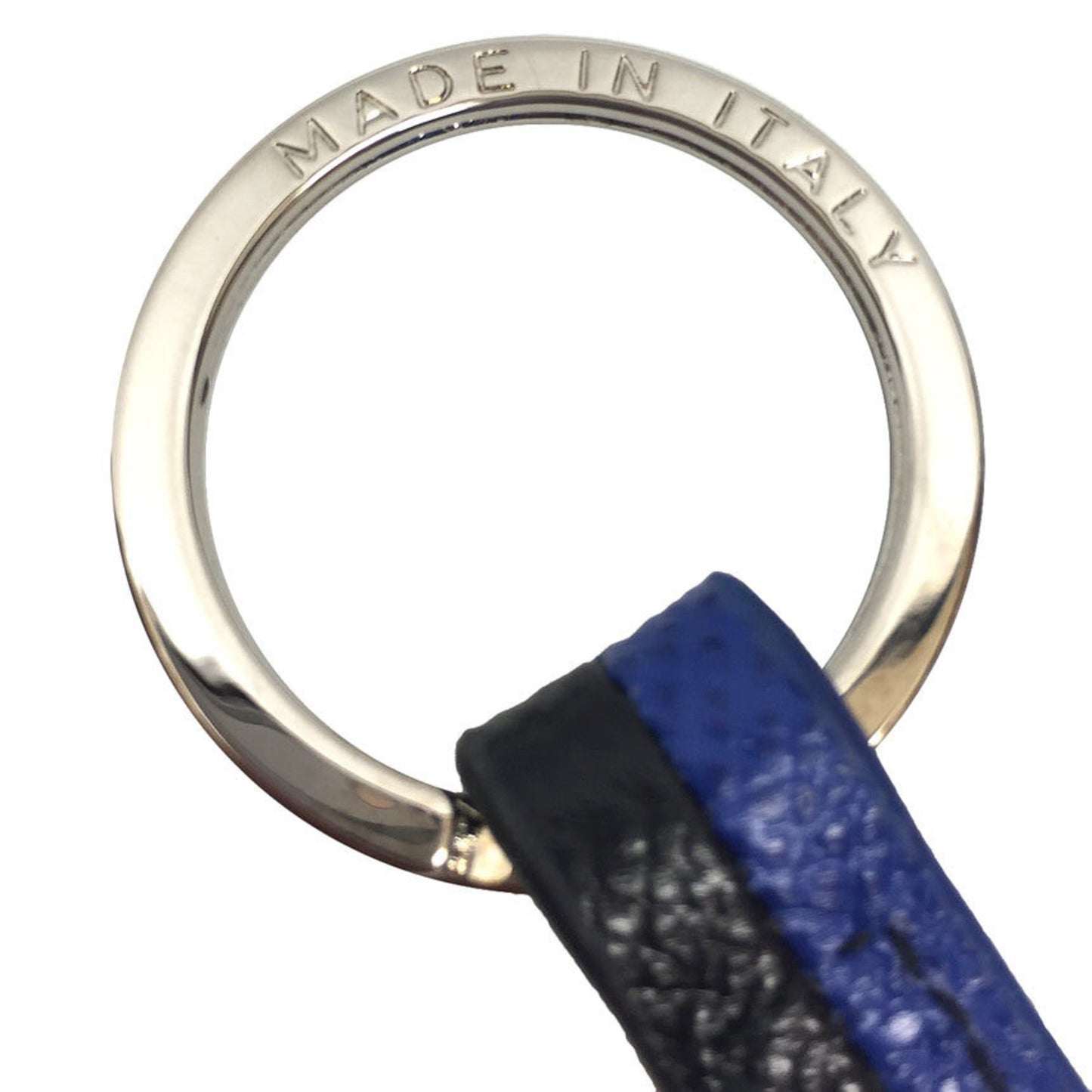 Bvlgari Bulgari Key Ring Man/Bb Man Holder 288596 Silver X Black Cobalt Tulum