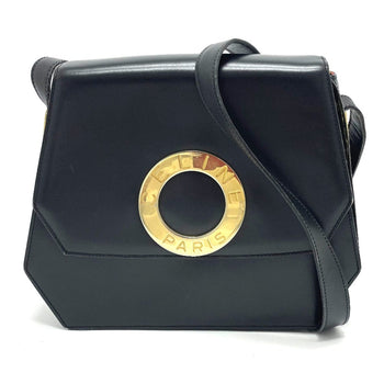 Celine Logo Bag Crossbody Shoulder Bag Black Goldhardware