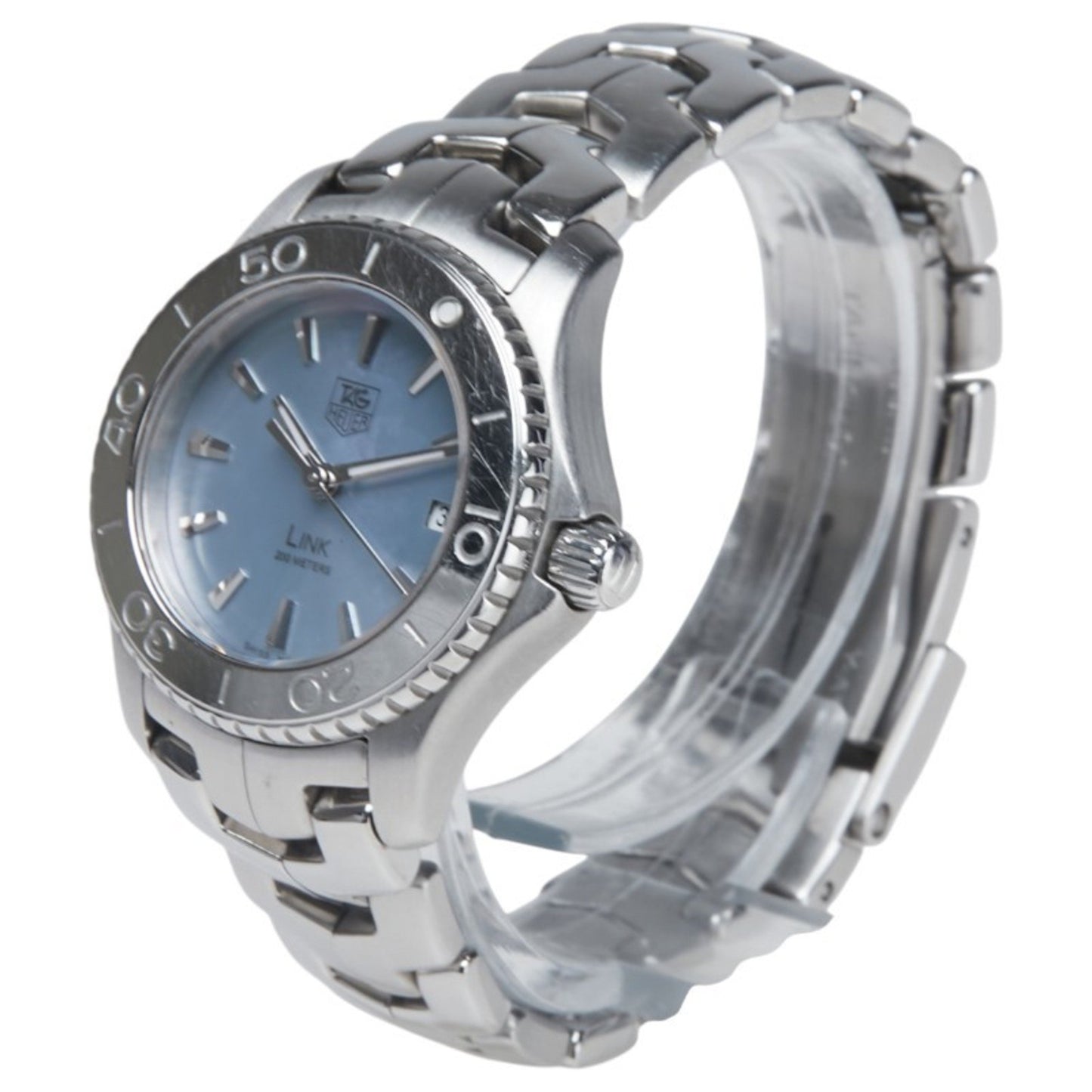 Tag Heuer Link Shell Dial Watch Wj1316 Quartz Blue Stainless Steel