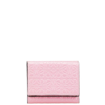 Loewe Anagram Tri-Fold Wallet Pink Leather