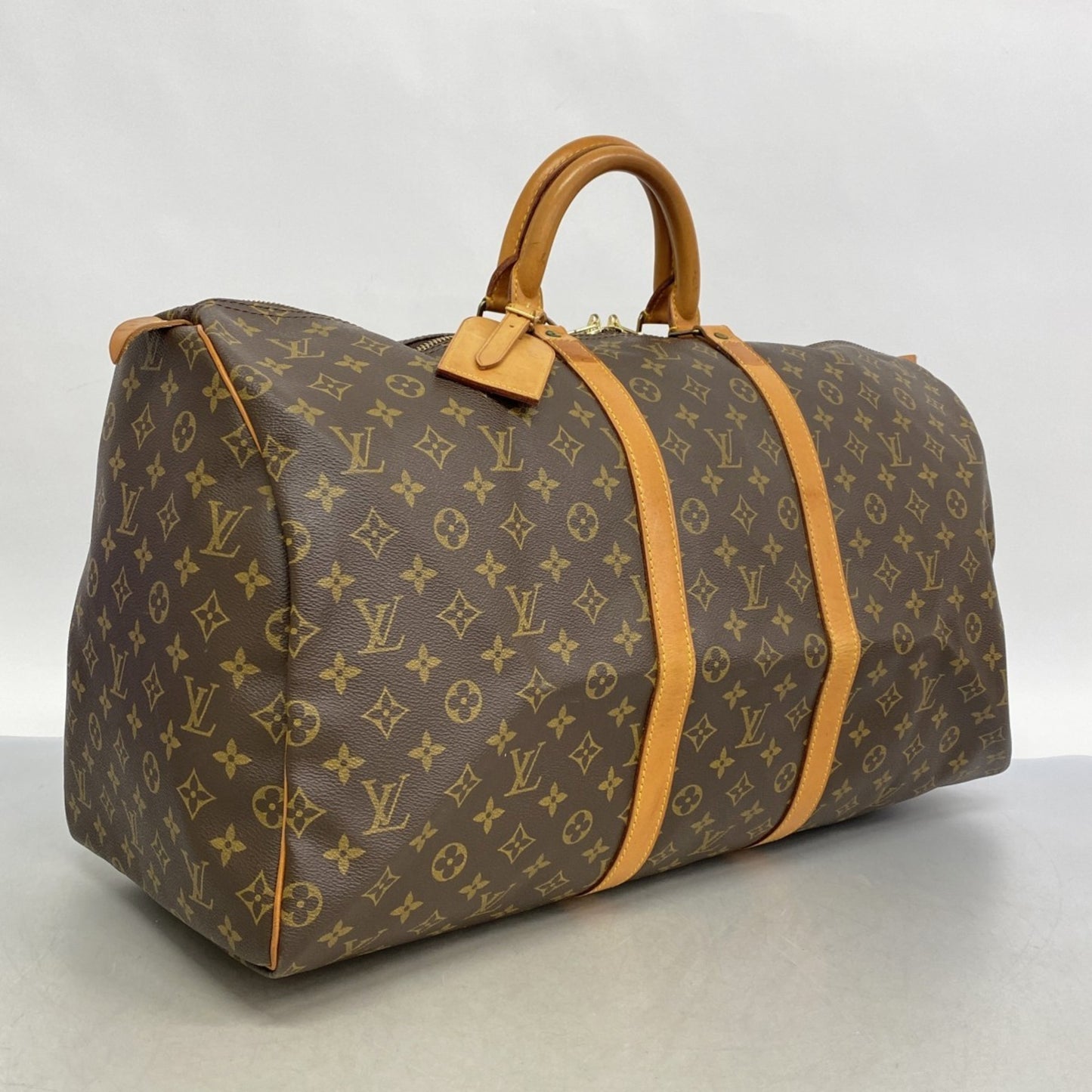 Louis Vuitton Monogram Keepall 55 Boston Bag M41424 Brown