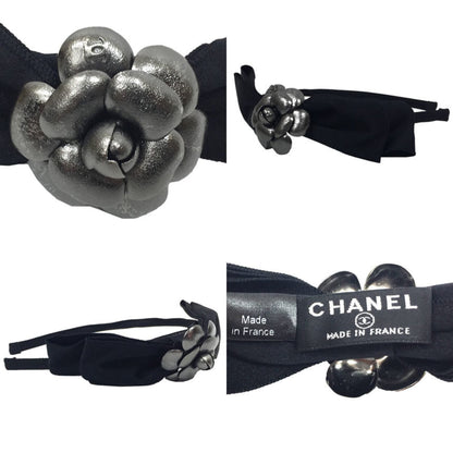 Chanel Camellia Headband Black Chanel Hair