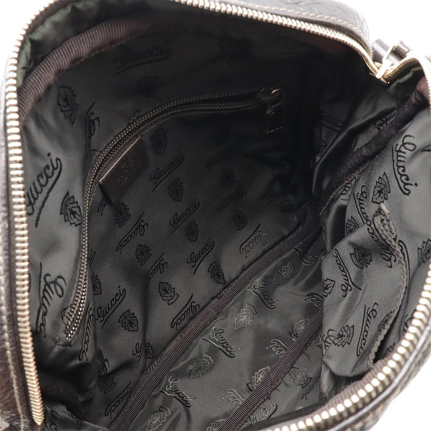 Gucci Guccissima Shoulder Bag Leather Dark Brown 201448