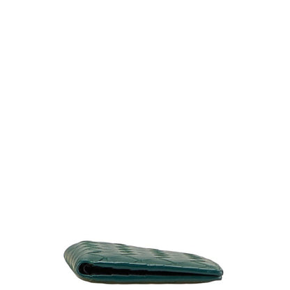 Bottega Veneta Intrecciato Long Wallet Green Leather