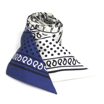 Hermes Herms Twilly Silk Scarf/Muffler In White