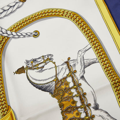 Hermes Herms Carr 90 Tres Grand Apparel Horse Scarf