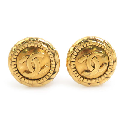 Chanel Coco Mark Metal Gold Earrings