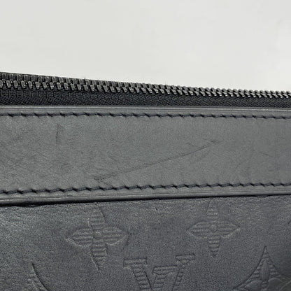 Louis Vuitton Monogram Shadow Pochette Discovery Clutch Bag M62903 Black