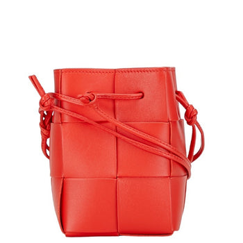 Bottega Veneta Maxi Intrecciato Small Cassette Bag Handbag Red Leather