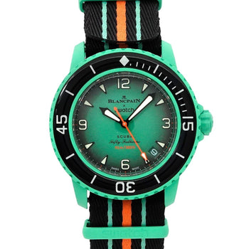 Swatch Blancpain X Fifty Fathoms Pacific Ocean So35I100 Men'S Watch With Date