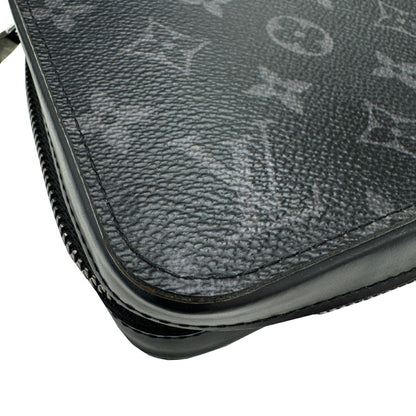Louis Vuitton Zippy Xl M61698 Ca0270 Monogram Eclipse Round Long Wallet In Black