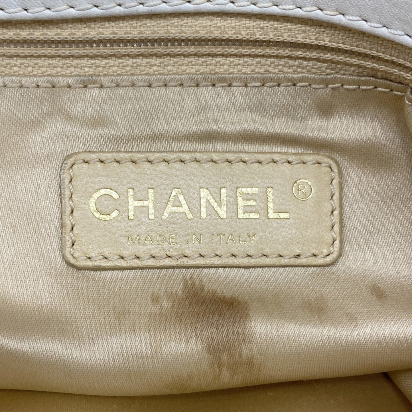 Chanel Shoulder Bag Chain Leather White 2-Way