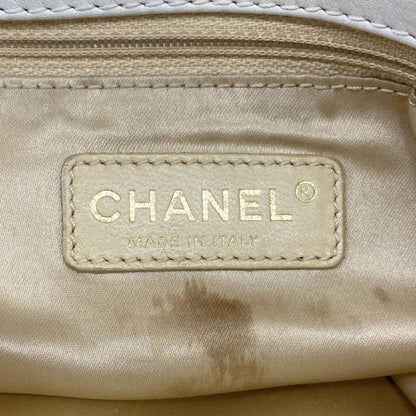 Chanel Shoulder Bag Chain Leather White 2-Way