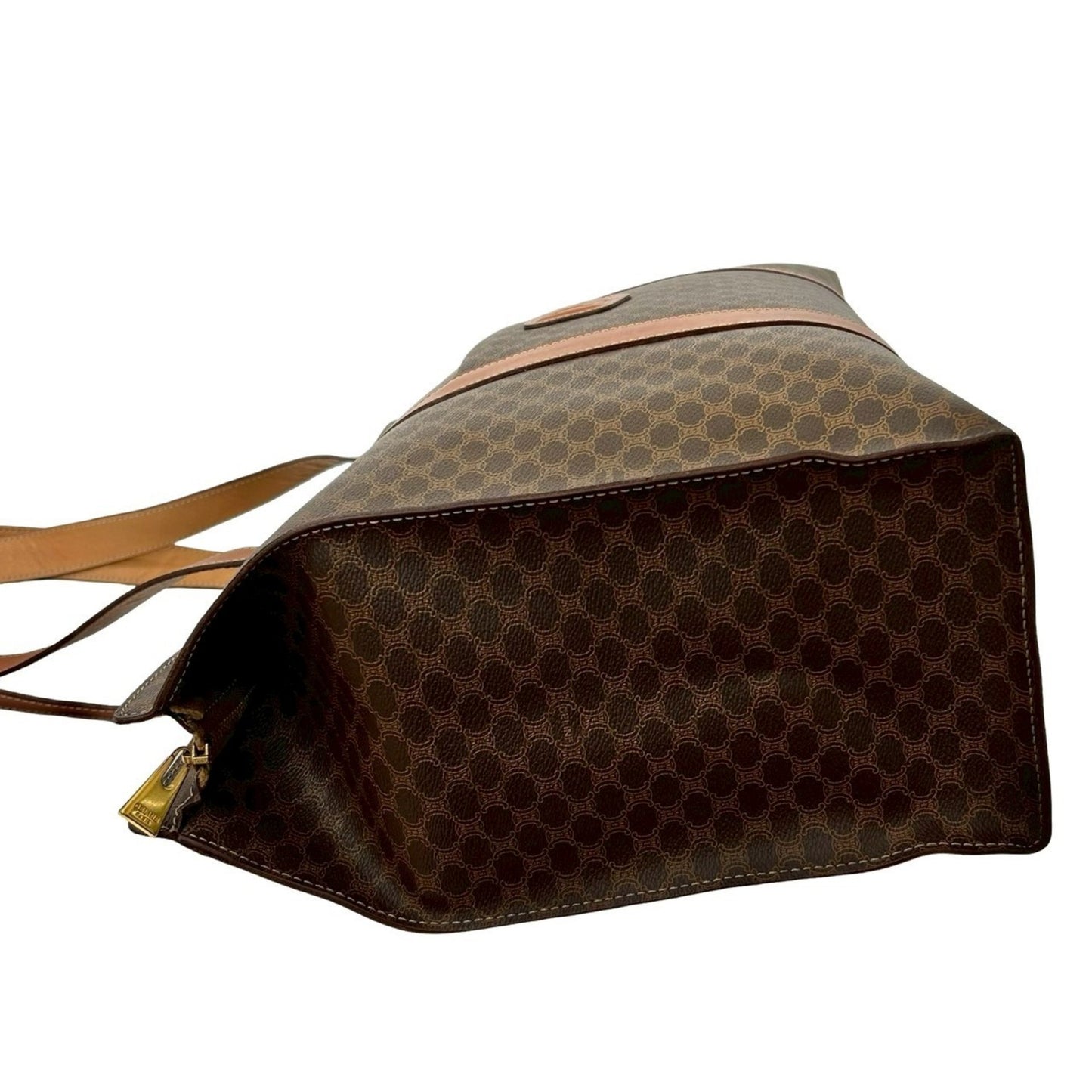 Celine Vintage Macadam Blason Triomphe Logo Leather Tote Bag