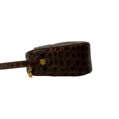 Salvatore Ferragamo Vara Shoulder Bag/Pouch With Crocodile-Embossed Leather Hardware
