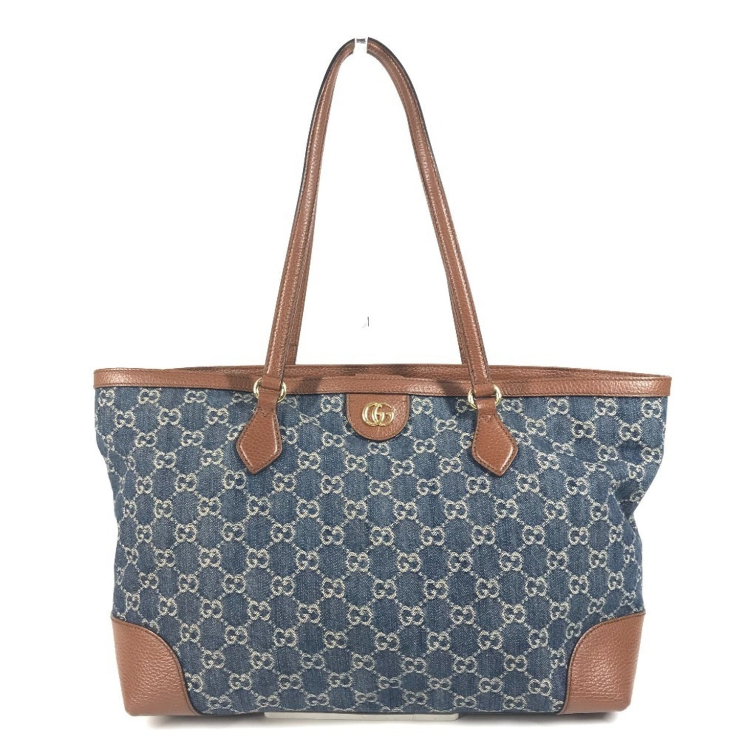 Gucci 631685 Denim Overture Ophidia Gg Medium Tote Bag Shoulder In And Leather