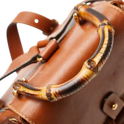 Gucci Bamboo Backpack 003 1998 0030 Brown Leather