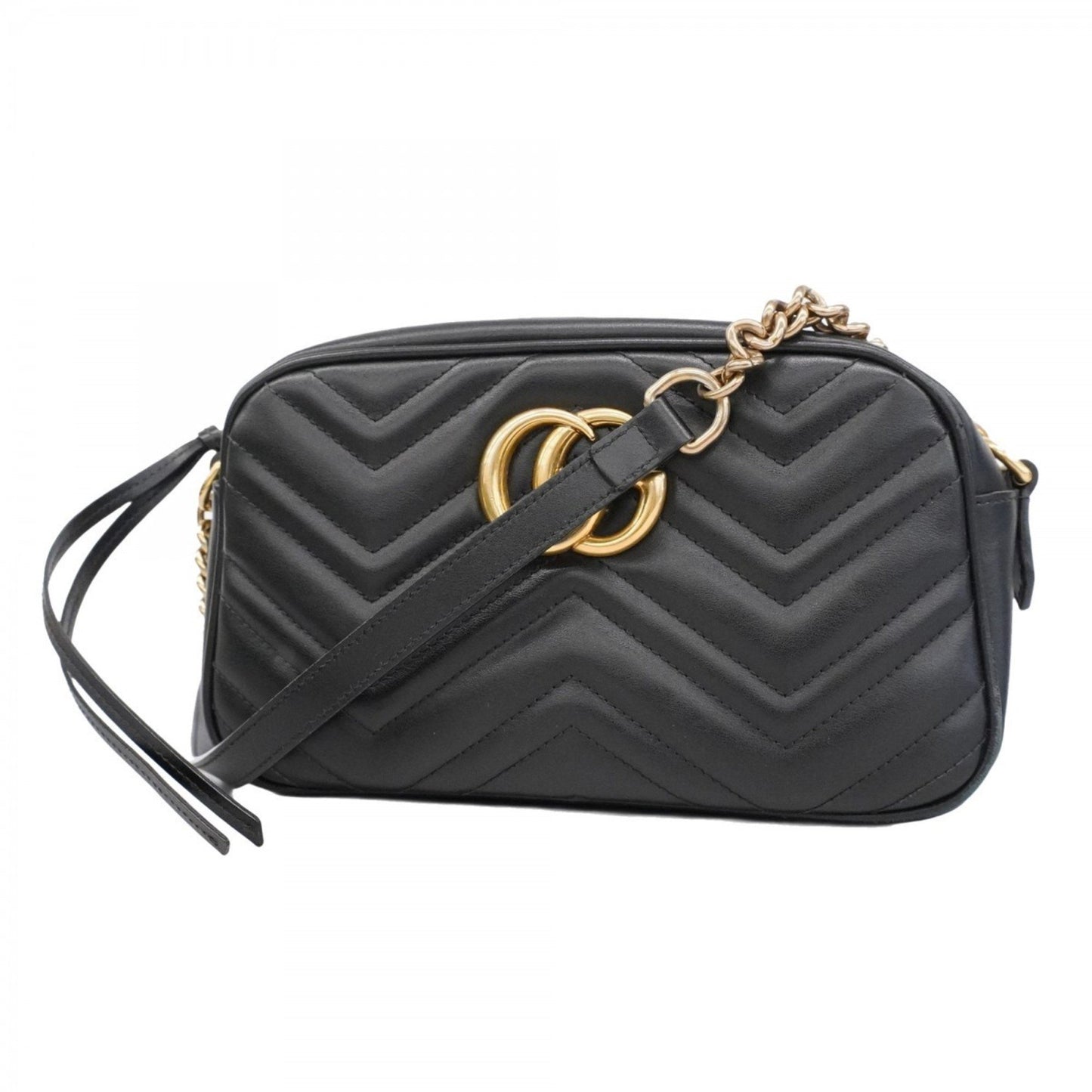 Gucci Gg Marmont Shoulder Bag 447632 Leather Black