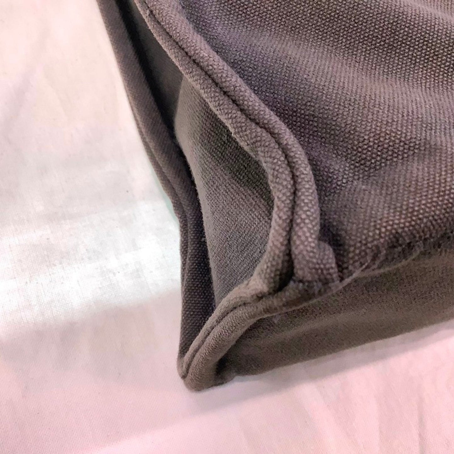 Hermes Herms Foul Tote Pm Gray Canvas Bag (Handbag/Mini Tote)