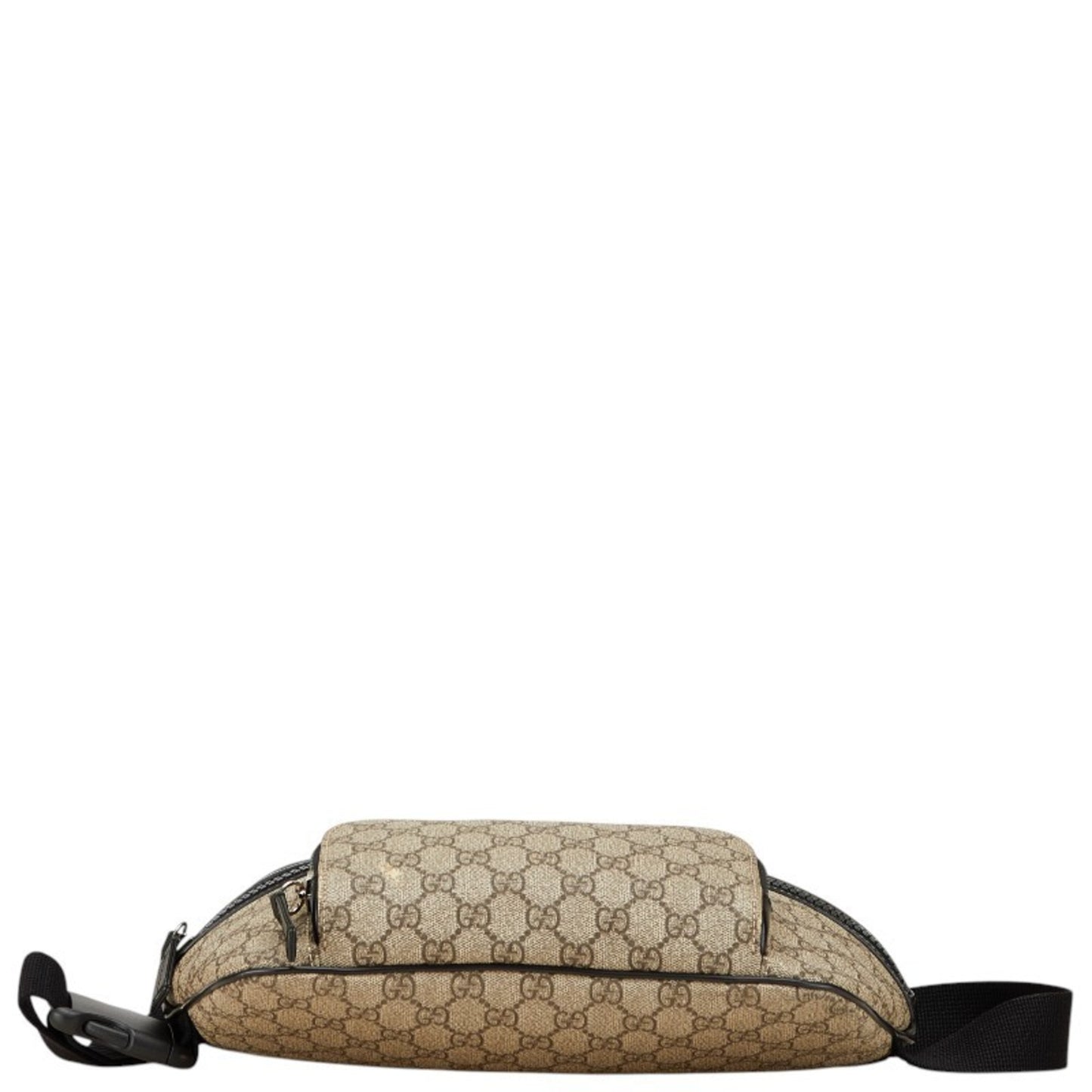 Gucci Gg Supreme Waist Bag 450946 Beige Black Leather